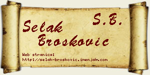Selak Brošković vizit kartica